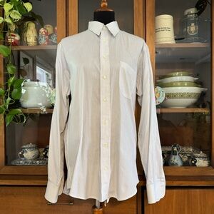 Men’s Vintage Burberry Striped Button Down Collared Dress Shirt